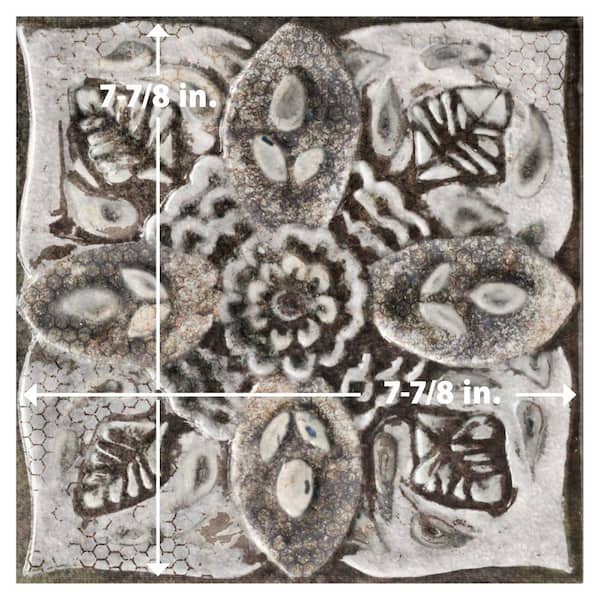 Merola Tile Mandala Decor Mix Mystikos 7-7/8 in. x 7-7/8 in