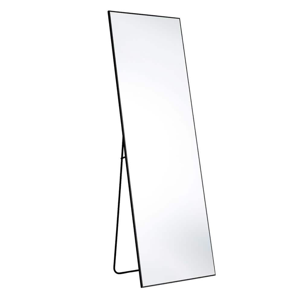 21 in. W x 64 in. H Rectangular Classic Black Aluminum Alloy Framed Full Le