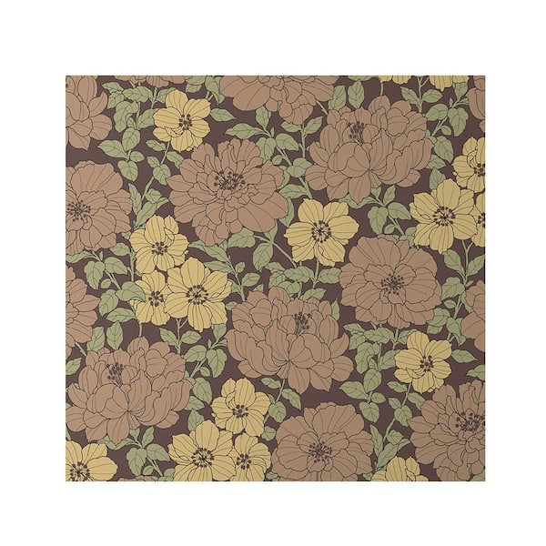 The Company Store Large Blooms Tan Peel and Stick Removable Wallpaper Panel (approx. 26 sq. ft. coverage)
