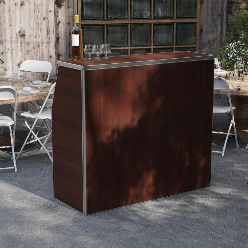 ★ Private Bar Counter Set Carnegy Avenue Walnut Woodgrain Portable Bar CGA-XF-527884