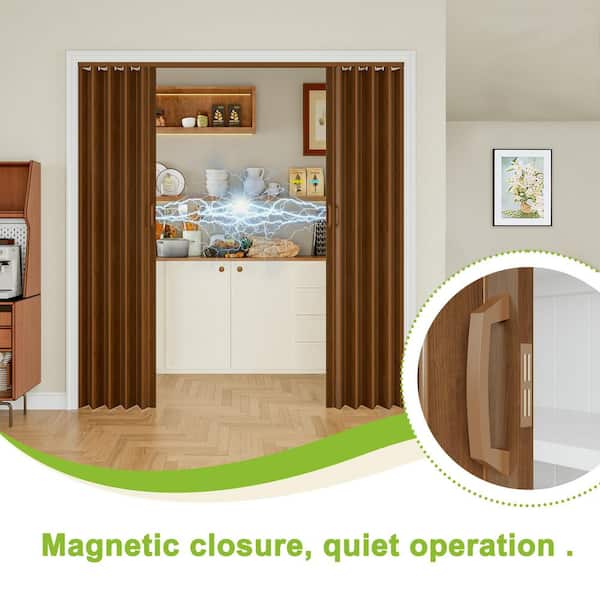 ARK DESIGN Blackout Door 96 in. x 80 in. Walnut Vinyl PVC