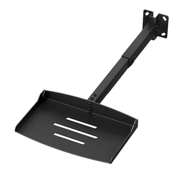 Adjustable Universal Projector Ceiling Mount with Tray Bracket Concealed Cable Management in Black Holds 22 lbs.