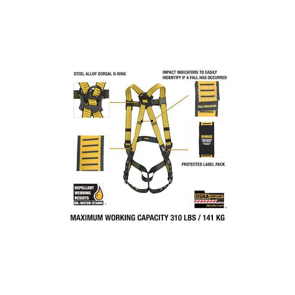 DEWALT 5-Point Fall Protection Harness with Pass-Thru Chest