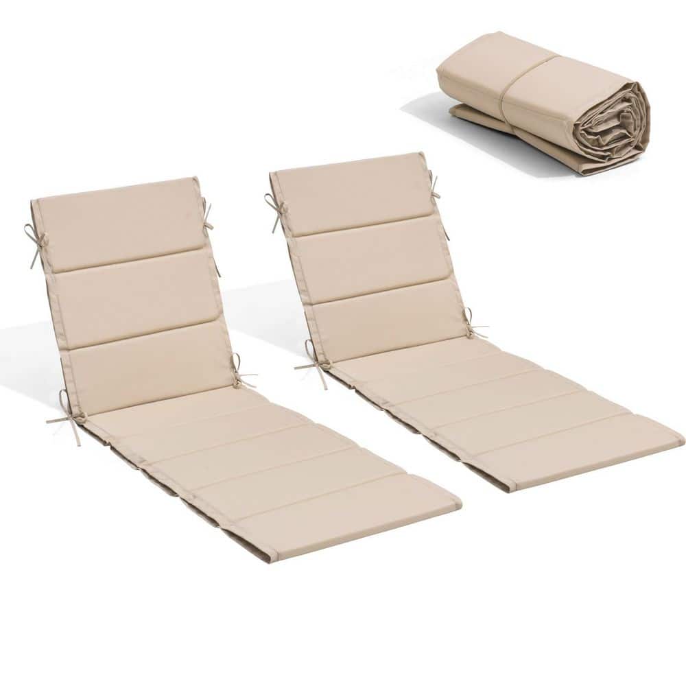 19 in. x 72 in. 2-Piece Cushion Guard Deep Seating Outdoor Chaise Lounge Cu