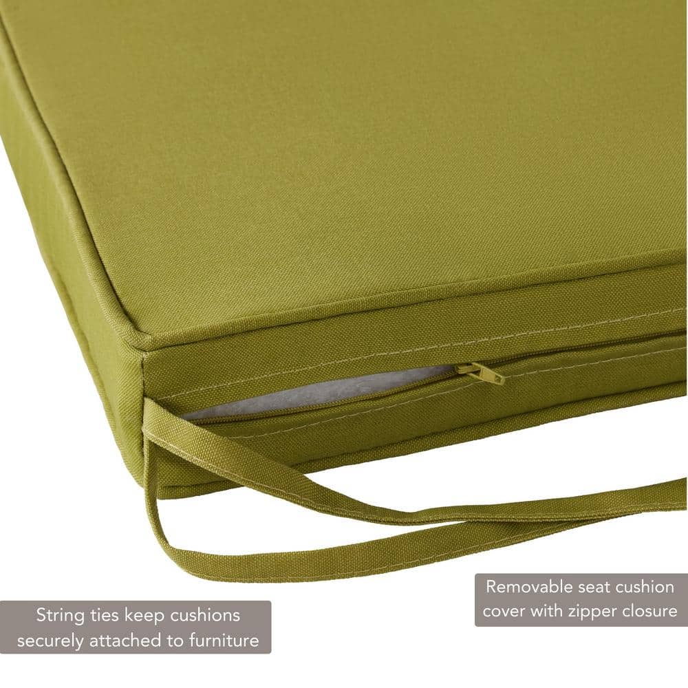 Kiwi Green 18" Square Outdoor Chair Pad Set with UV-Resistant Fabric