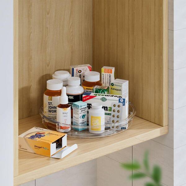 JFVKAF 4-Pack Clear Lazy Susan Organizer Smooth 360° Rotation