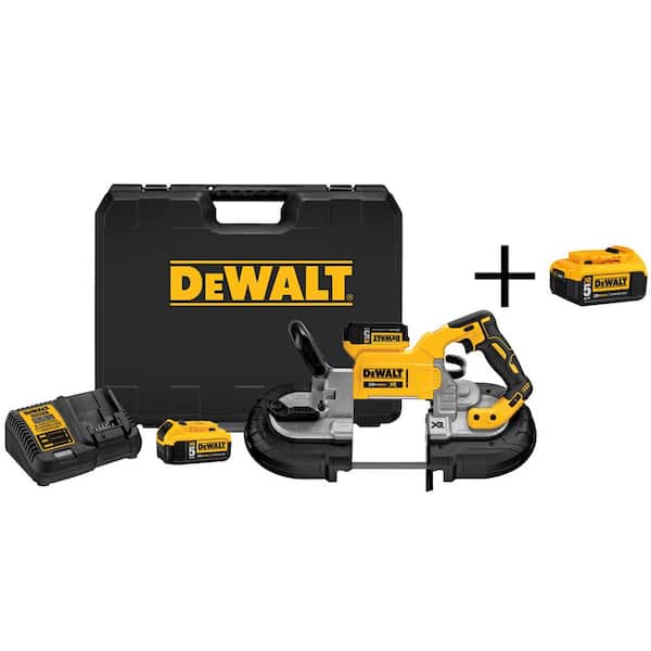 DEWALT 20V MAX XR Cordless Brushless Deep Cut Band Saw and (3) 20V Batteries 5.0Ah and Charger