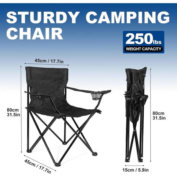 ITOPFOX Black Alloy Steel Frame Lightweight Portable Folding