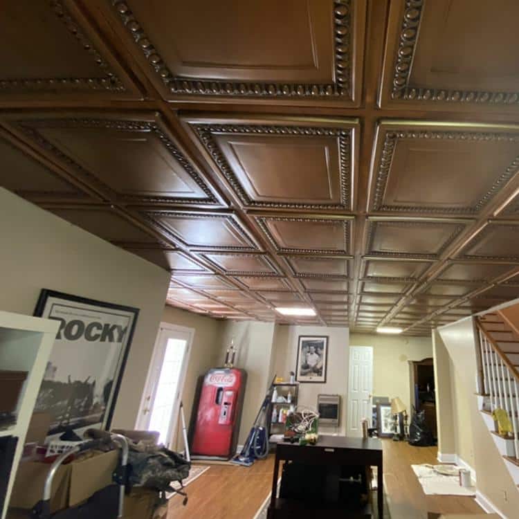 Cambridge Aged Copper 24'' x 24'' PVC Ceiling Tile Set