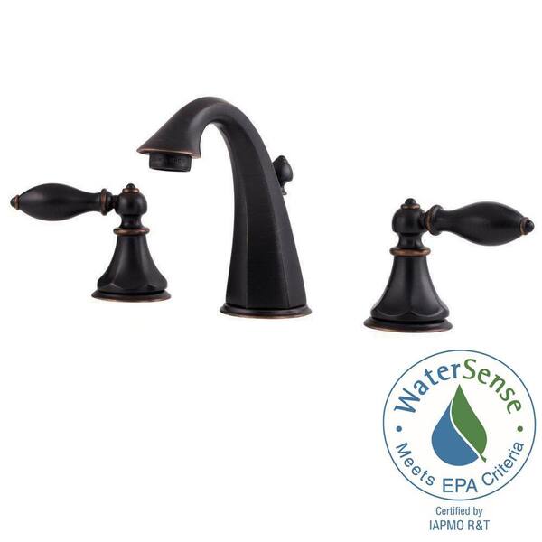 Pfister Catalina 8 in. Widespread 2-Handle High-Arc Bathroom Faucet in Tuscan Bronze