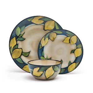 Painted Lemons 12-Piece Stoneware Dinnerware Set