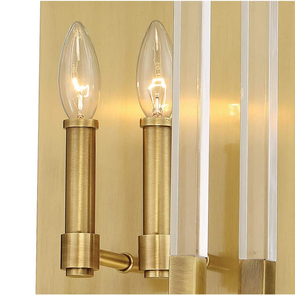 Prima Vista Aged Antique Brass 2-Light Dimmable Wall Sconce