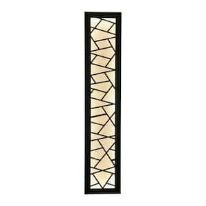 31.5 in. 1-Light Black Modern Outdoor/Indoor Rectangular LED Wall Sconce with Acrylic Shade