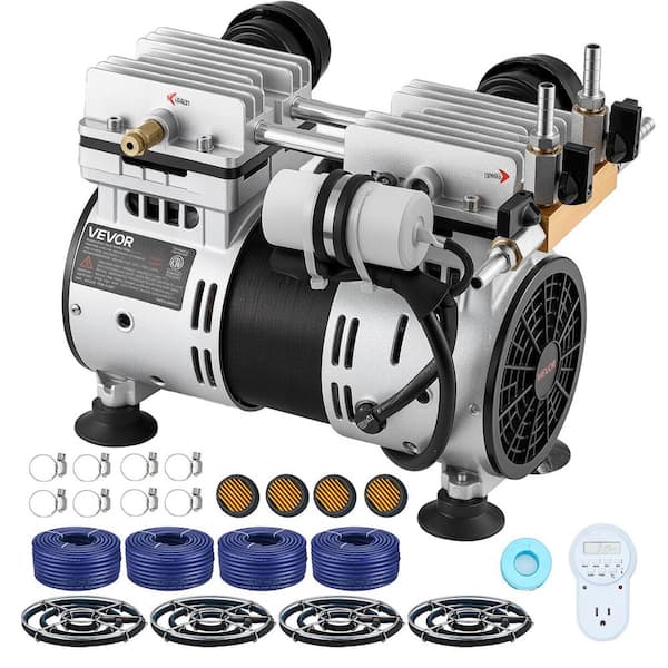 Pond Aerators, 1 HP Air Compressor, 6. 7CFM Aeration System for Lakes up to 3 Acres, Outdoor Pond Aeration Pump