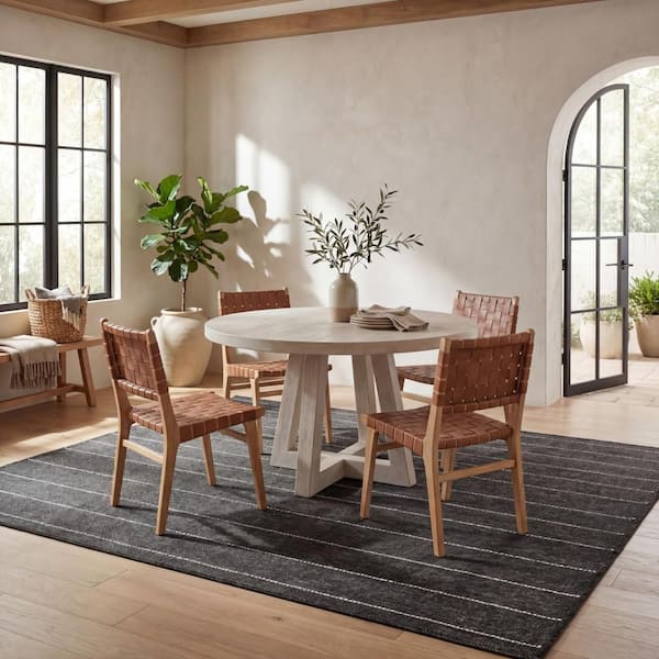 Zelisse Striped Charcoal 5 ft. x 8 ft. Outdoor Area Rug
