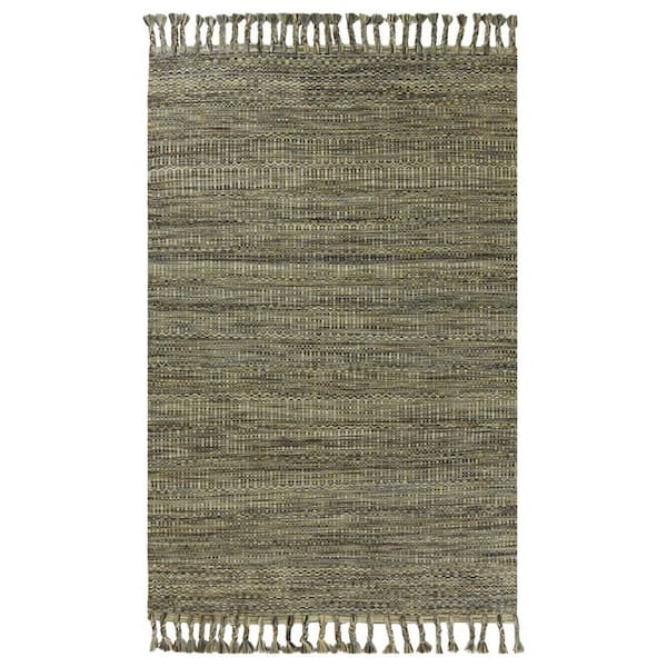 HomeRoots Green 5 ft. x 8 ft. Abstract Area Rug