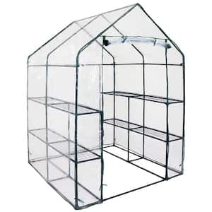 Sunnydaze Grandeur Walk-In Clear Greenhouse with 4 Shelves for Outdoors