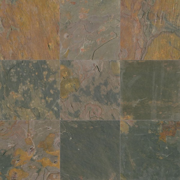 Peacock Natural Slate Stone Look Tile 12 in. x 12 in., Floor and Wall (10 sq. ft. /Case)