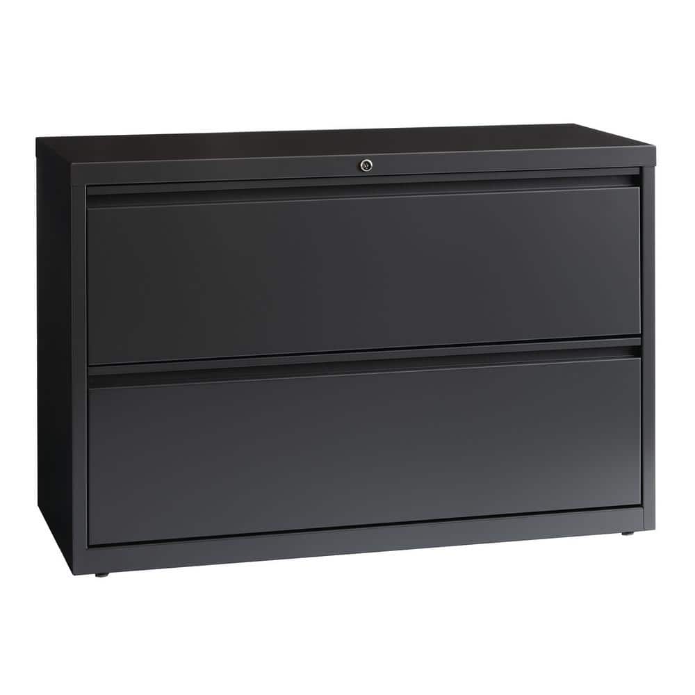 Charcoal 42-Inch Wide Steel 2-Drawer Lateral File Cabinet