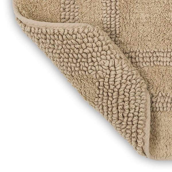 Hastings Home Bathroom Mats 60-in x 24-in Taupe Cotton Bath Mat in