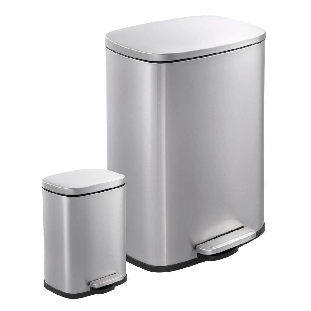 StyleWell 13 Gal. and 1.3 Gal. Stainless Steel Rectangle Step-on