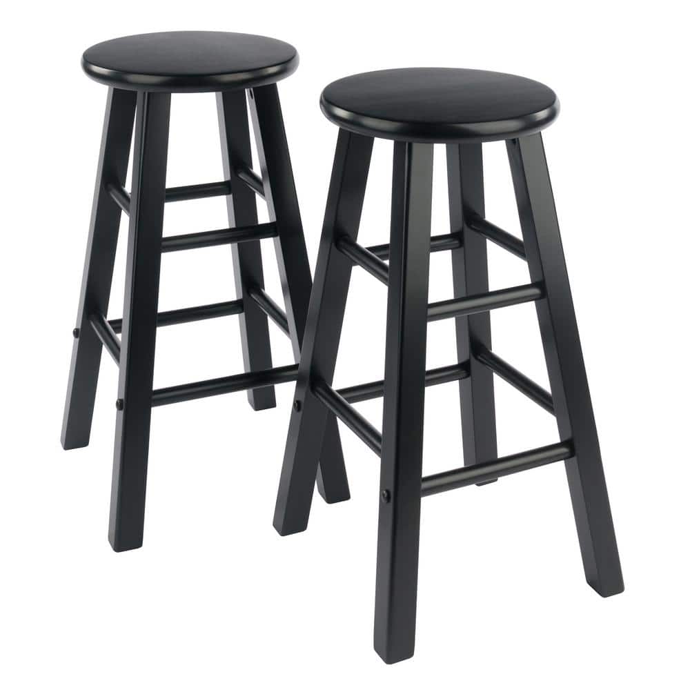 WINSOME WOOD Element 24 in. Black Counter Stools (Set of 2) 20274 - The  Home Depot