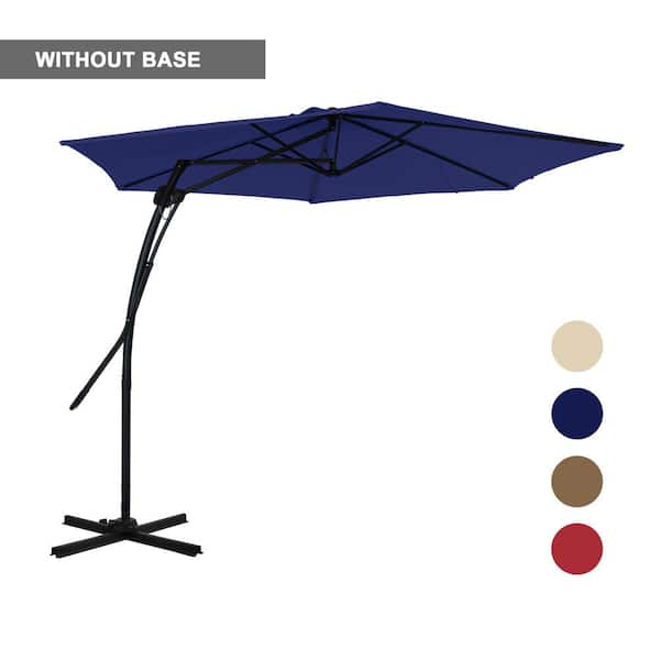 Mondawe 10 ft. Hexagon Offset Patio Umbrella in Navy Blue