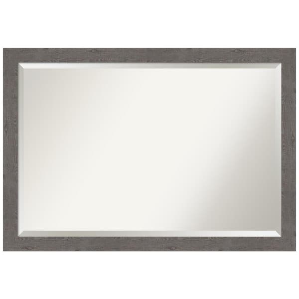 Amanti Art Medium Rectangle Distressed Grey Beveled Glass Modern Mirror (27.25 in. H x 39.25 in. W)