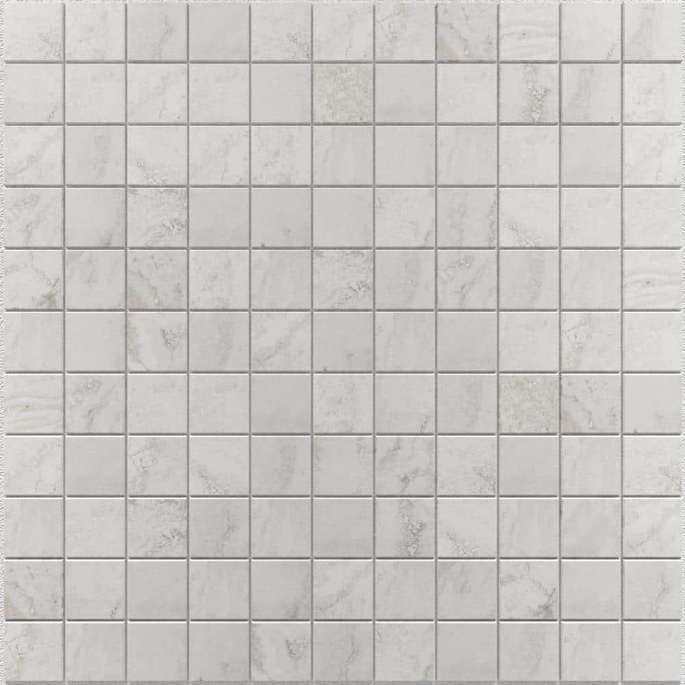 Tufo 12 in. x 12 in. White Matte Mosaic Porcelain Wall and Floor Tile (7.68 sq.ft./case) price history on PriceWatchPro