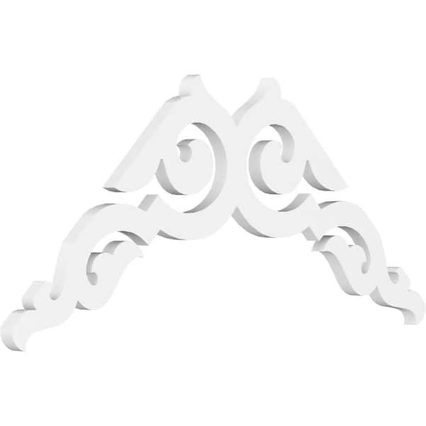 Ekena Millwork 1 in. x 36 in. x 18 in. (12/12) Pitch Rotherham Gable Pediment Architectural Grade PVC Moulding