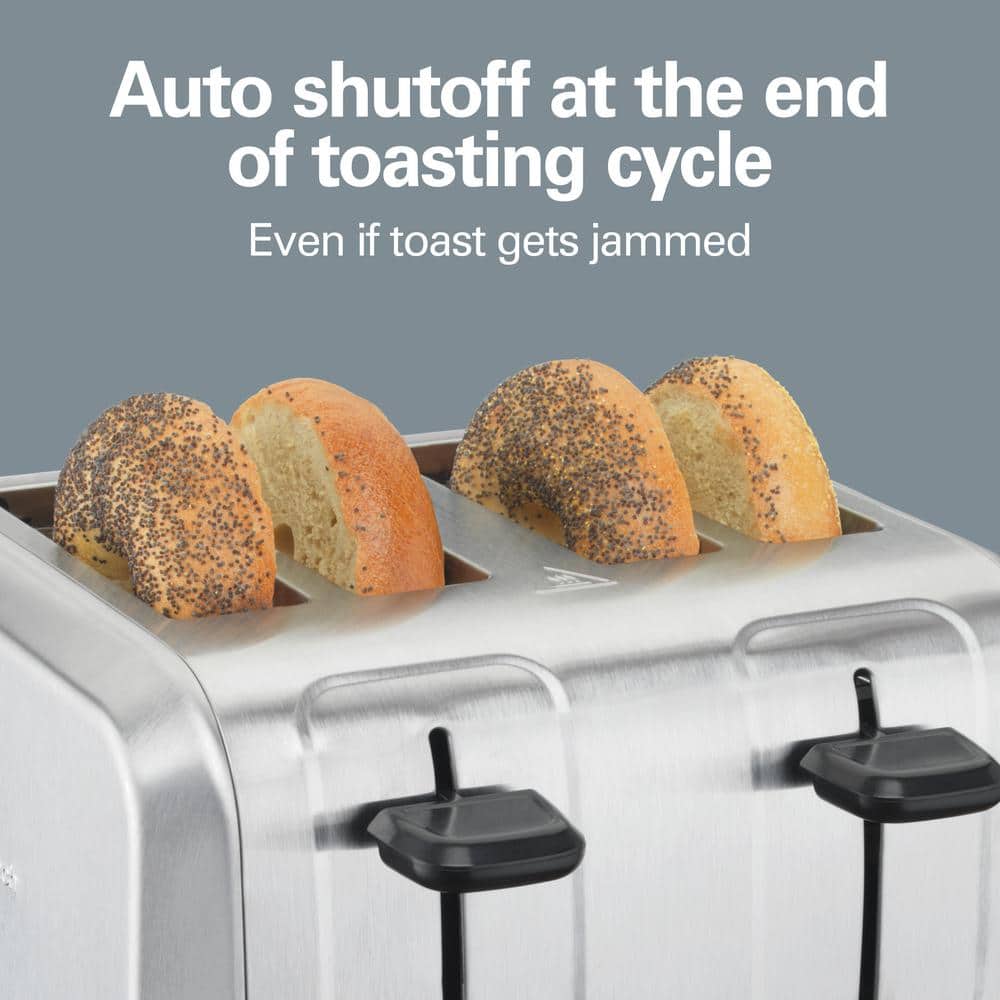 Hamilton Beach Brushed Stainless Steel 4-Slice Toaster with Wide Slots