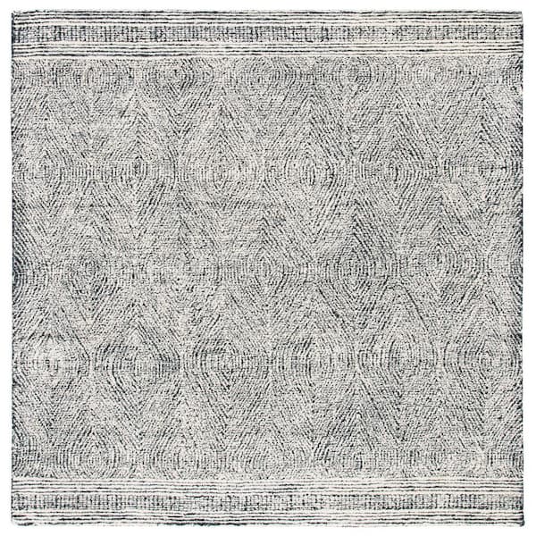 Abstract Ivory/Chocolate 6 ft. x 6 ft. Square Geometric Area Rug