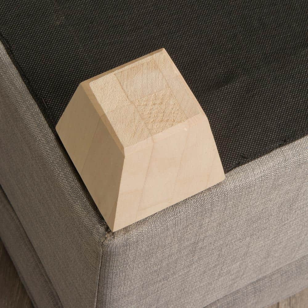 3.5" Unfinished Hardwood Contemporary Bun Foot