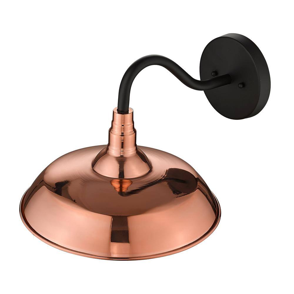 Burry 14" Copper Dimmable Wall Sconce with Seedy Glass