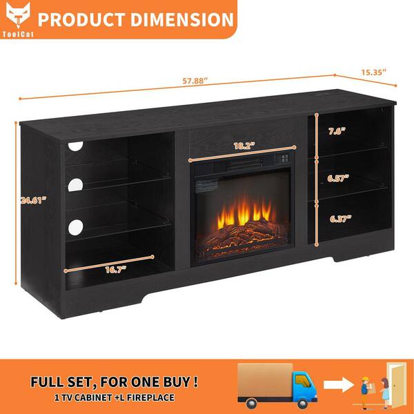 ✨️極美品✨️ウェストフィットエレガントマルチCT ファー付き ブラック Ashley Mallacar 2 Piece 75'' TV Stand with Electric Infrared