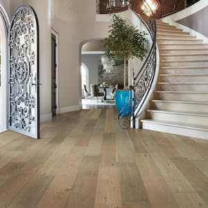 Castle Island French Oak 9/16 in.T x 8.7 in.W Tongue & Groove Wirebrushed Engineered Hardwood Flooring(27.1 sq.ft./case)