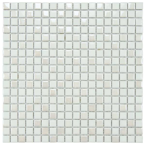 Merola Tile Cosmo Pixie White 11-3/4 in. x 11-3/4 in. x 4 mm Porcelain Mosaic Tile