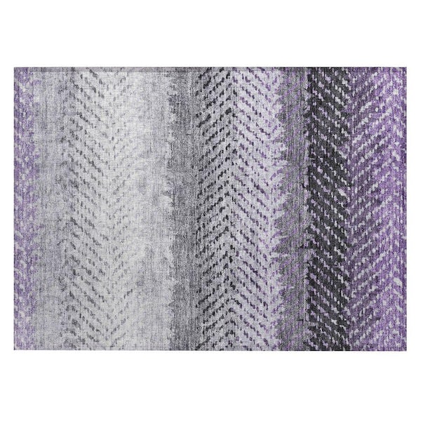 Chantille Machine Washable Indoor/Outdoor Abstract ACN2740 Plum 3 ft. x 4 ft. Area Rug