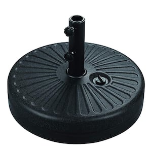 Round Metal Patio 48.5 lbs. Umbrella Base in Black