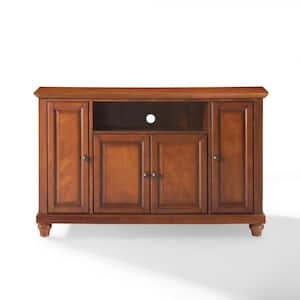 Cambridge 48 in. Cherry Wood TV Stand Fits TVs Up to 50 in. with Storage Doors
