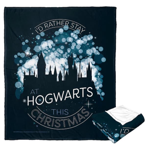THE NORTHWEST GROUP Harry Potter Silk Touch Multi-Colored Throw Blanket Hogwarts This Christmas
