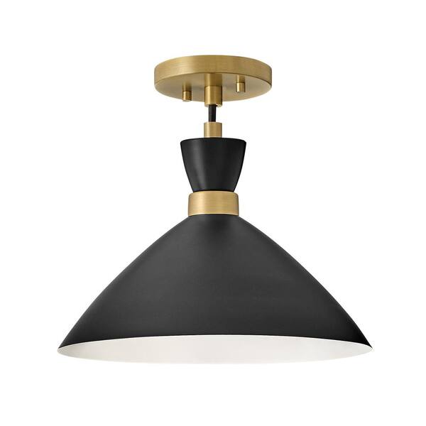 LARK - Simon Black + Heritage Brass Conical Pendant Light
