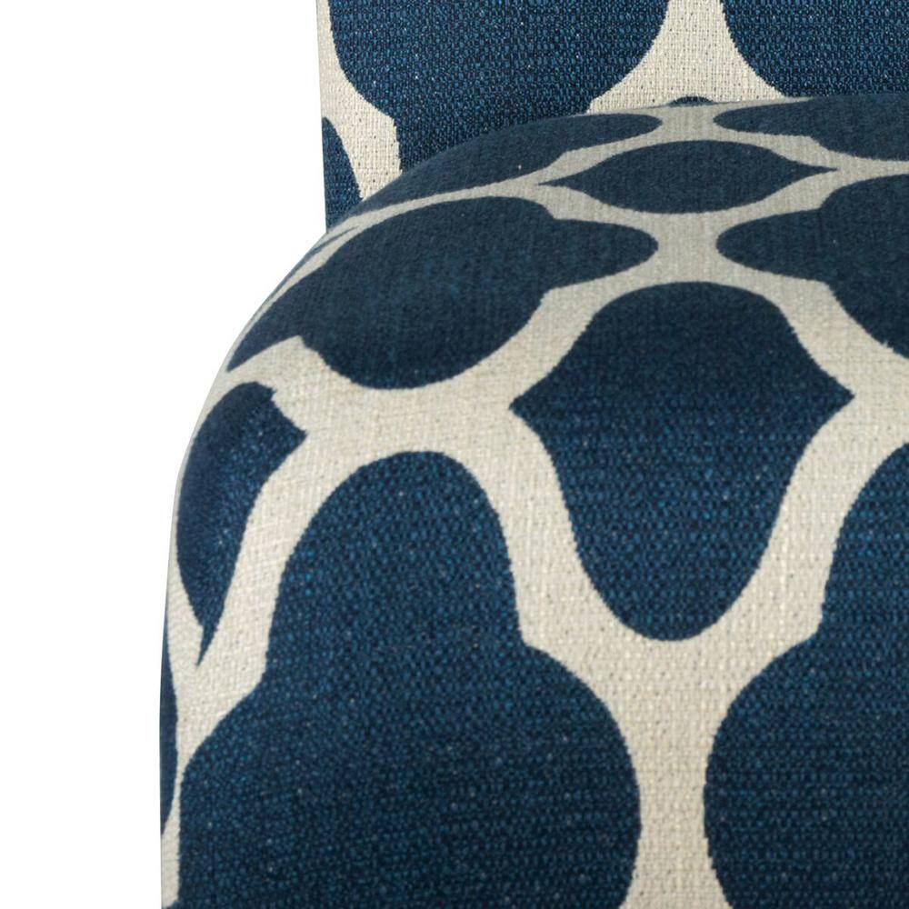 Navy Upholstered Wood Counter Height Barstool, 24"