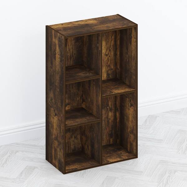 Furinno Tomi 31.5 in. Tall Amber Pine Wood 5-Shelf Bookcase