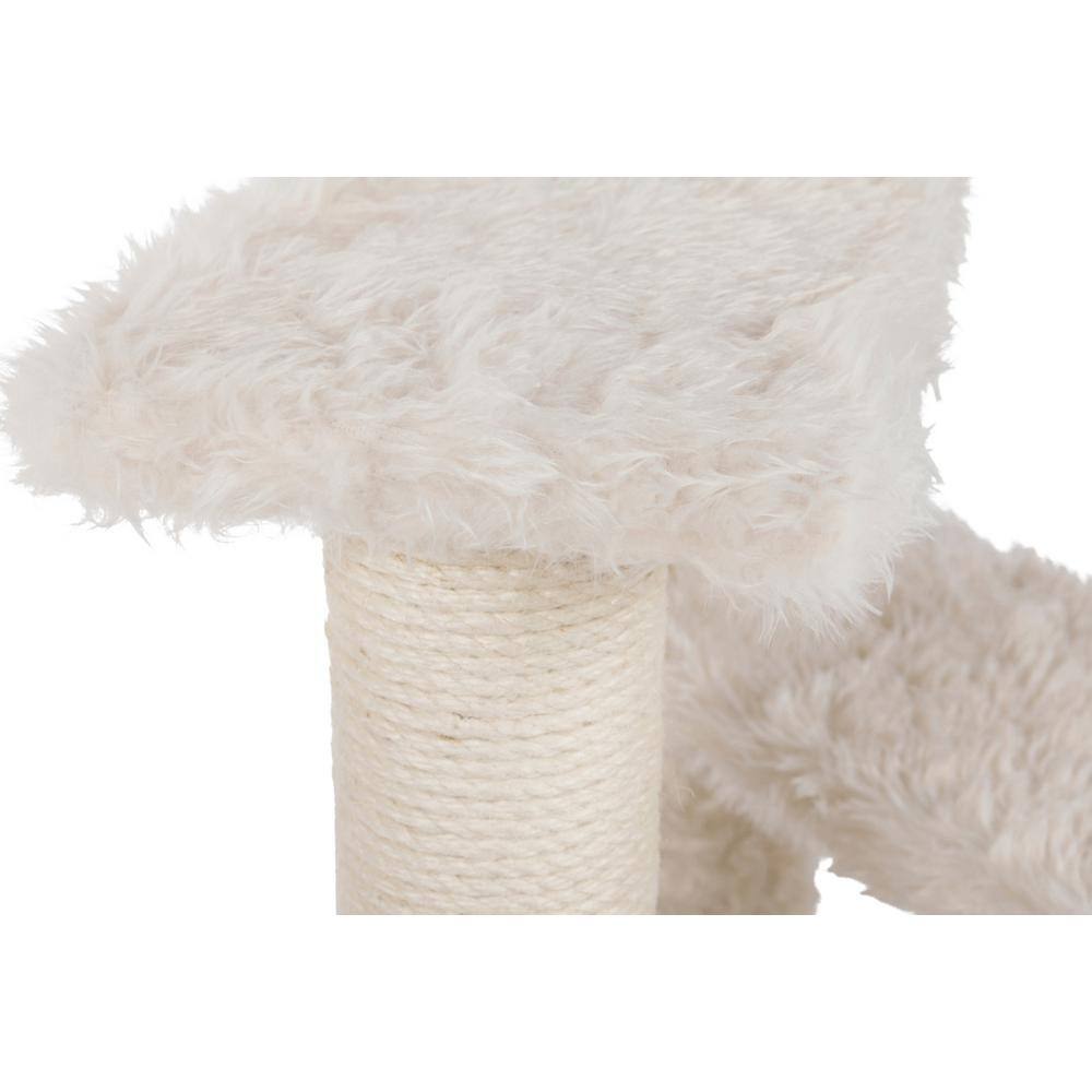 Cream Plush and Sisal Cat Tree with Hammock and Steps