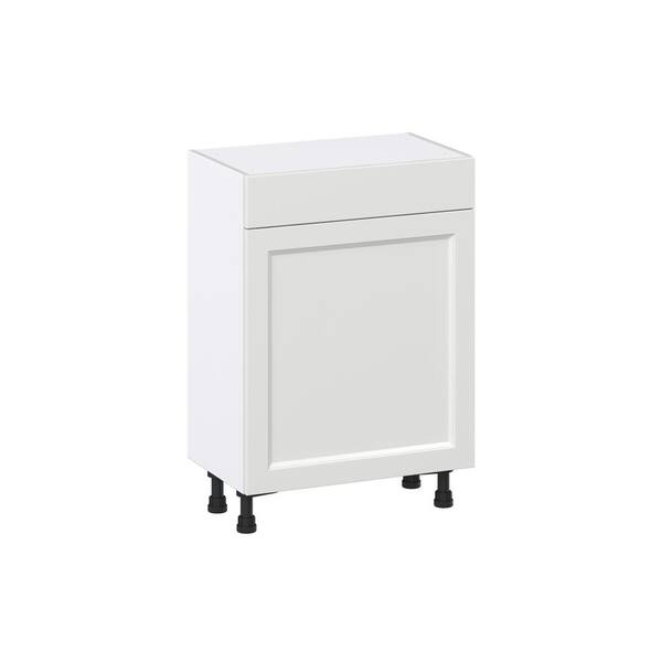 J COLLECTION 24 in. W x 34.5 in. H x 14 in. D Devon Painted Blue Shaker Assembled Shallow Base Kitchen Cabinet with Drawers