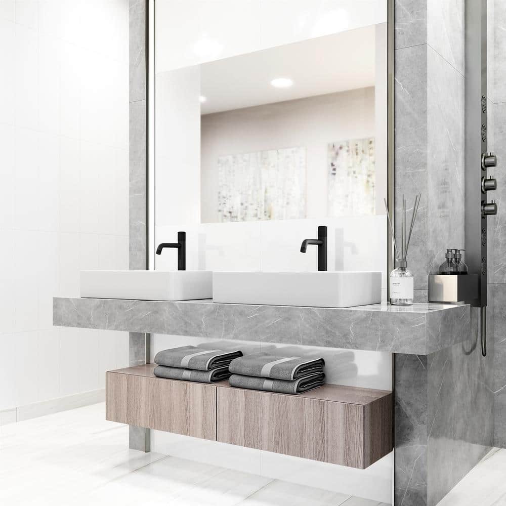 Apollo Matte Black High-Arc Vessel Bathroom Faucet with Diamond Knurling