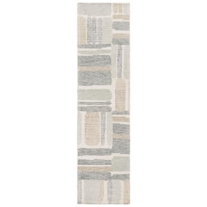 SAFAVIEH Micro-Loop Gray/Ivory 8 ft. x 10 ft. Geometric Area Rug