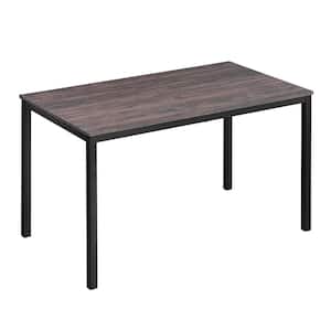 Brandt 55 in. Walnut Rectangle Manuefactured Wood Top with Metal Frame Dining Table (Seats 6)