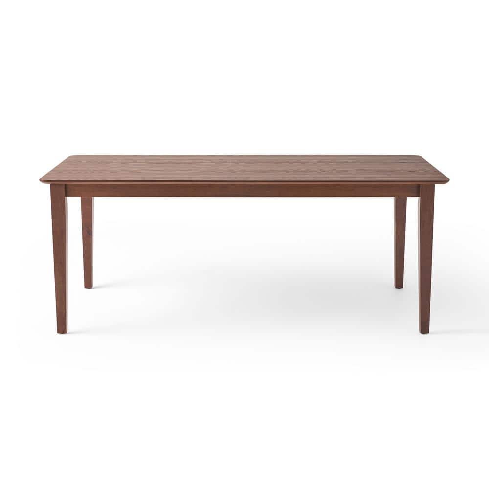 Farmhouse Charm Walnut Finish 8-Seater Square Dining Table